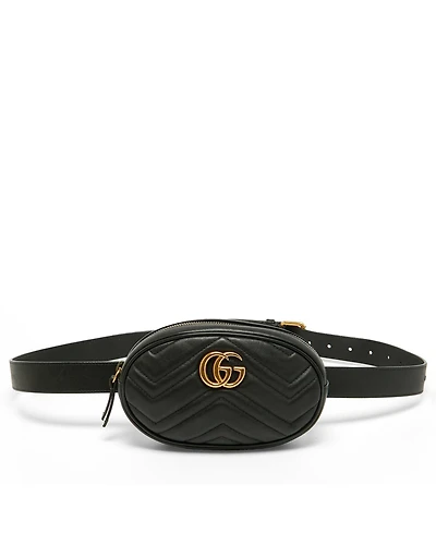 Pre-Owned Gucci Women's Gg Marmont Matelasse Leather Belt Bag