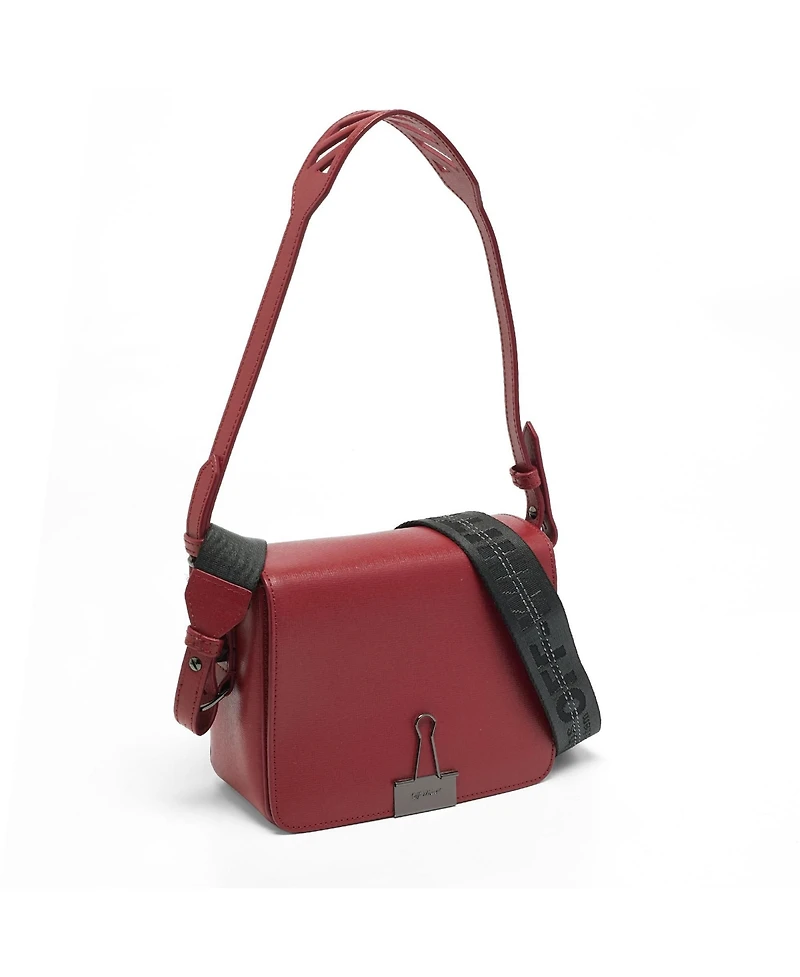 Pre-Owned Off-White Women's Mini Binder Clip Leather Shoulder Bag