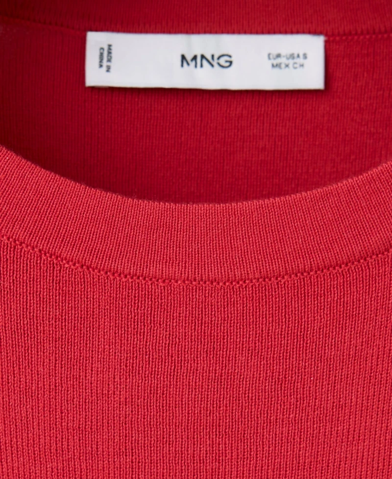 Mango Women's Lightweight Short-Sleeve Cotton-Blend T-Shirt