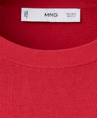 Mango Women's Lightweight Short-Sleeve Cotton-Blend T-Shirt