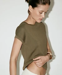 Mango Women's Short-Sleeve Crew Neck T-Shirt