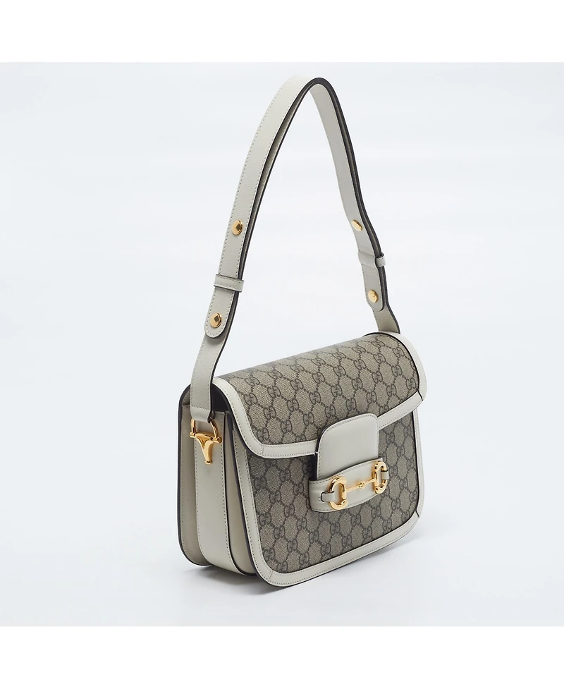 Pre-Owned Gucci Women's Horsebit 1955 Medium Gg Supreme Shoulder Bag