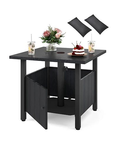 Mecale 22 in Umbrella Side Table with 1.89 in Pole Hole and Sandbags