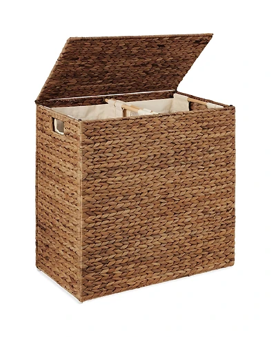 Best Choice Products Laundry Hamper With Lid, Woven Hyacinth Basket Liner