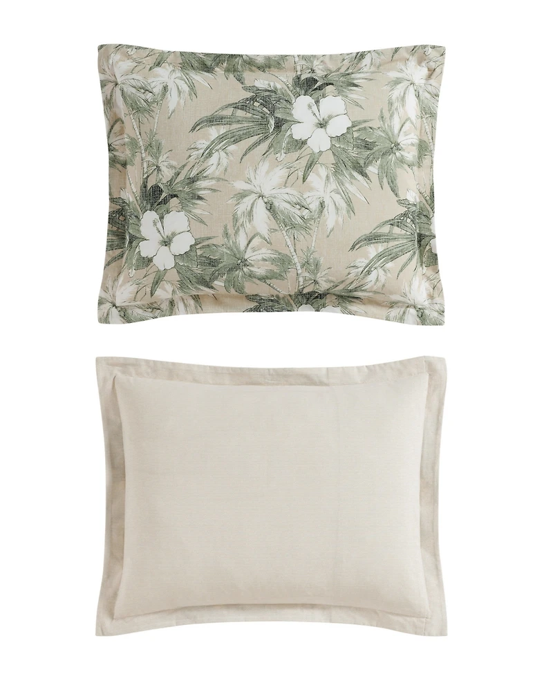 Tommy Bahama Home Beachway Blooms Reversible Breathable Cotton Medium Warmth 3-Piece Comforter Set, King
