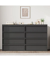 54" 8-Drawer Dresser for Bedroom, Modern Wide Chest of Drawers with Large Storage, Wood Organizer for Living Room, Entryway, Nursery