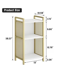 Modern Gold Coffee Table with Mdf Top and Metal Mesh Frame, Accent Side Table with Scratch-Resistant Finish and Polished Edges