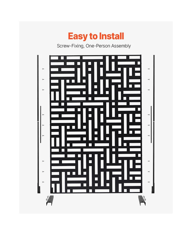 Vevor Metal Privacy Screen 47" x 76" Outdoor Privacy Screens and Panels for Patio