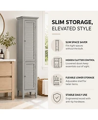 Teamson Home 63"H Glancy Linen Tower with Shutter doors