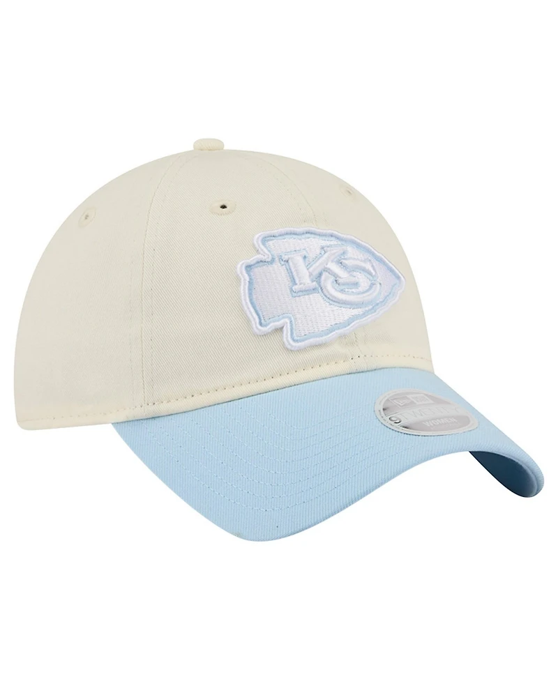 New Era Women's Cream/Coastal Blue Kansas City Chiefs 9TWENTY Adjustable Hat
