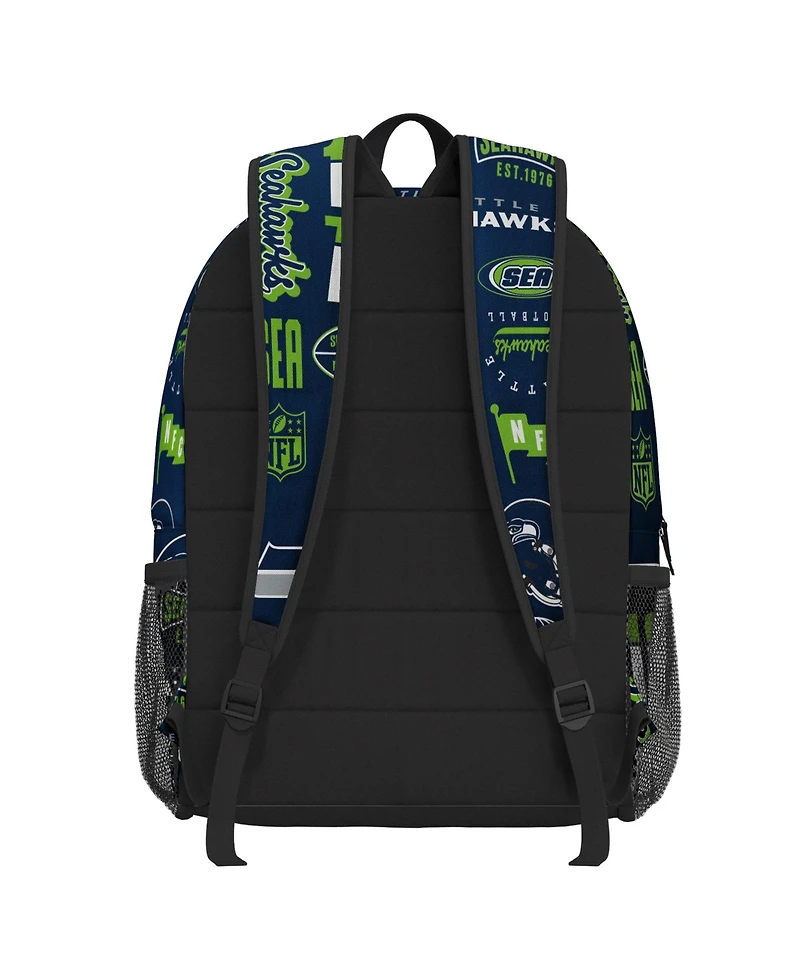 Outerstuff Boys' and Girls' Seattle Seahawks School Water-Bottle Sleeves Backpack and Lunchbox Set