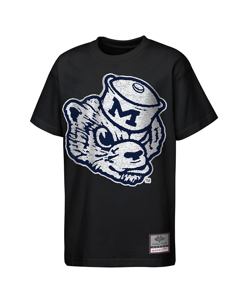 Mitchell & Ness Boys' and Girls' College Vault Distressed Big Face Mascot Graphic T-Shirt