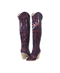 Cuce Houston Texans Over-the-Knee Two-Tone Sequin Boots