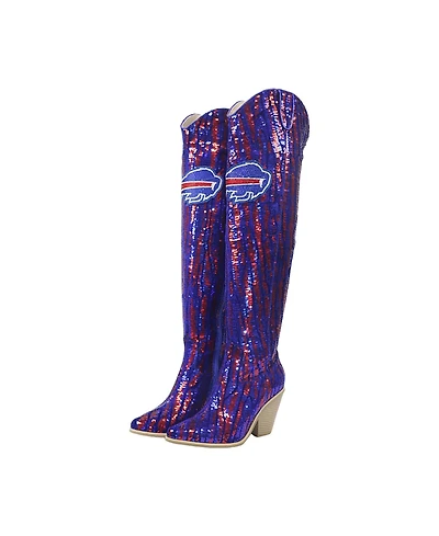 Cuce Buffalo Bills Over-the-Knee Two-Tone Sequin Boots