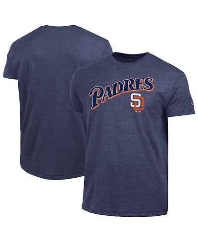 Champion Men's Navy San Diego Padres Cooperstown Wordmark Lockup Tri-Blend T-Shirt