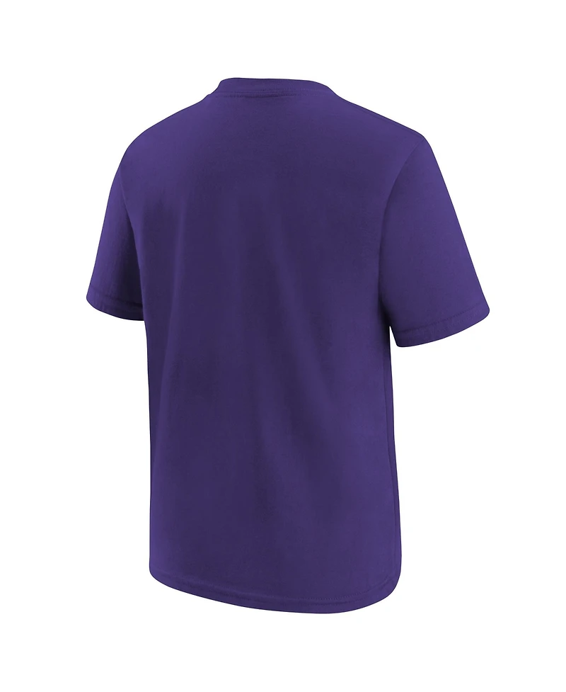 Nike Boys' and Girls' Minnesota Vikings Team Issue Crew Neck Screen-Print Graphics Cotton T-Shirt