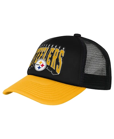 Outerstuff Big Boys' and Girls' Pittsburgh Steelers Handoff Foam Mesh Panels Trucker Hat