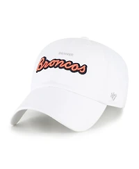 '47 Brand Women's White Denver Broncos Trendy Script Clean Up Adjustable Hat