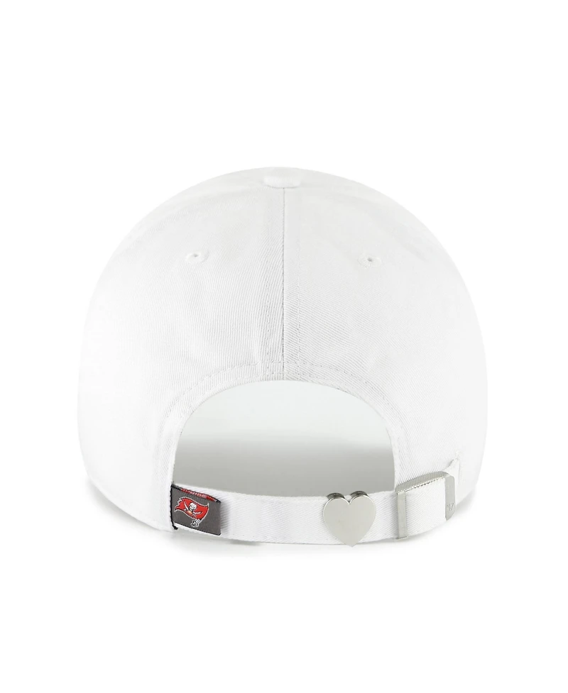 '47 Brand Women's White Tampa Bay Buccaneers Trendy Script Clean Up Adjustable Hat