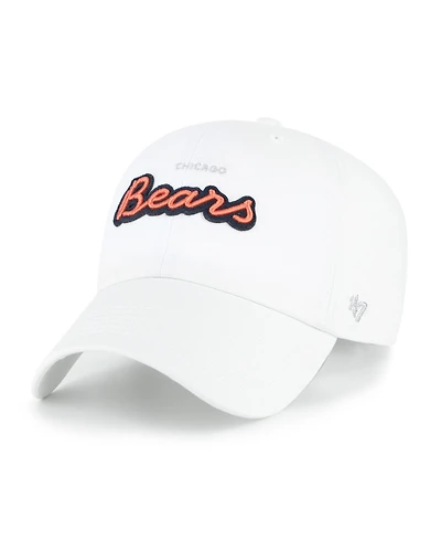'47 Brand Women's White Chicago Bears Trendy Script Clean Up Adjustable Hat