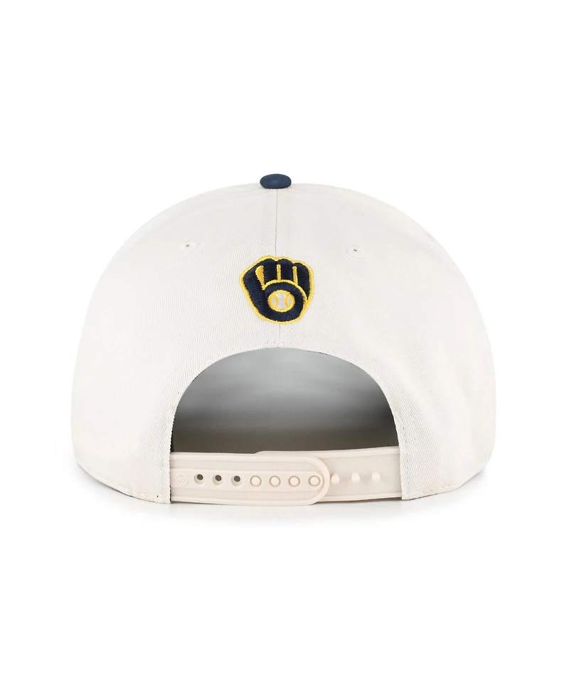 '47 Brand Men's and Women's Natural/Navy Milwaukee Brewers Rope Script Hitch Adjustable Hat