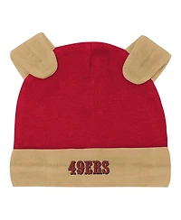 Outerstuff Baby Boys' San Francisco 49ers Huddles Giggles Long-Sleeve Creeper, Pants and Hat, 3-Piece Set