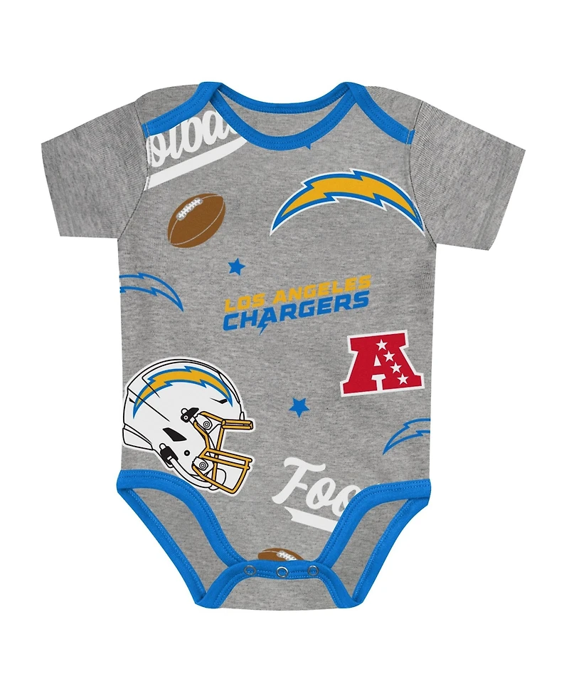 Outerstuff Baby Boys' and Girls' Los Angeles Chargers First Round Pick Short-Sleeve 3-Piece Bodysuit Set