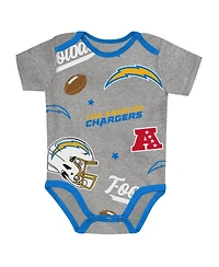 Outerstuff Baby Boys' and Girls' Los Angeles Chargers First Round Pick Short-Sleeve 3-Piece Bodysuit Set