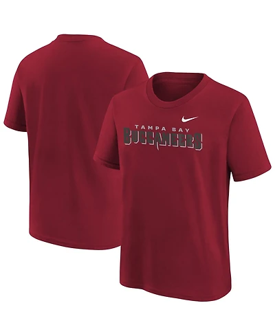 Nike Boys' 4-20 Tampa Bay Buccaneers Wordmark Crewneck T-Shirt
