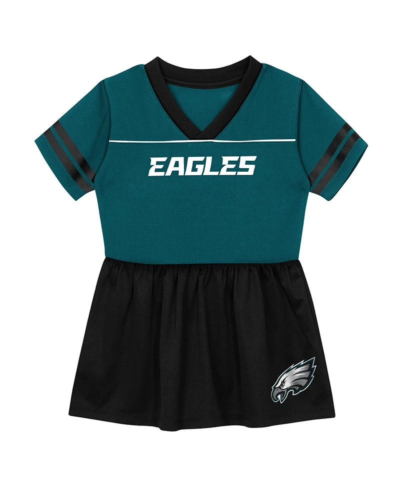 Outerstuff Toddler Girls' 2T-5T Philadelphia Eagles V-Neck Mesh Side Panels Fit & Flare Dress