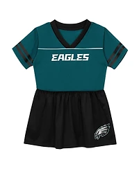Outerstuff Toddler Girls' 2T-5T Philadelphia Eagles V-Neck Mesh Side Panels Fit & Flare Dress