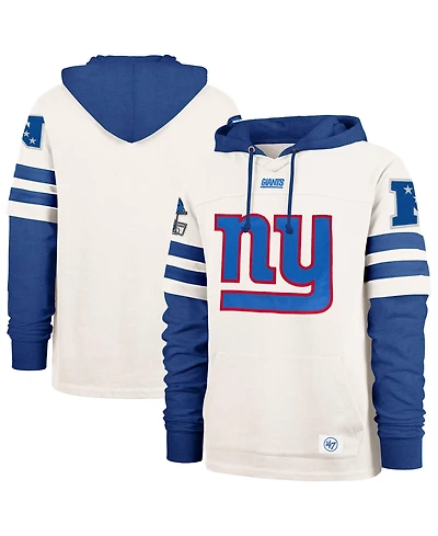 '47 Brand Men's Cream New York Giants Split Zone Cornerback Duo Lacer Hoodie