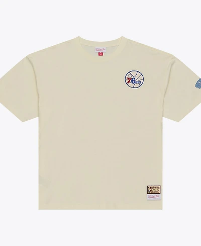 Mitchell & Ness Men's Oatmeal Philadelphia 76ers Heritage Hues Oversized T-Shirt