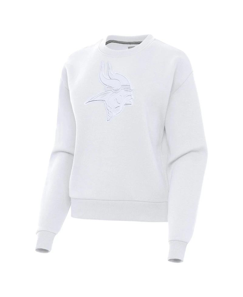 Antigua Women's Minnesota Vikings Victory Dropped-Shoulder Pullover Sweatshirt
