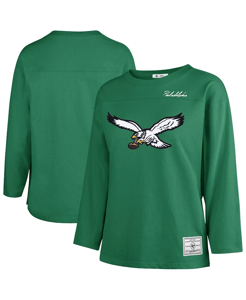 '47 Brand Women's Philadelphia Eagles Game Nod Crewneck Long-Sleeve T-Shirt