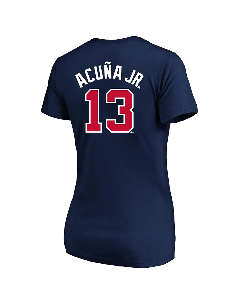 Fanatics Plus Ronald Acuna Jr. Atlanta Braves V-Neck Short-Sleeve T-Shirt