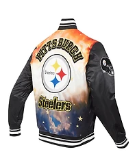 Pro Standard Men's Black Pittsburgh Steelers Sublimated Satin Full-Snap Jacket