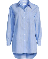 Lands' End Women's Oversized No Iron Tunic with Statement Collar Shirt