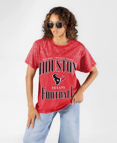 Gameday Couture Women's Houston Texans Sparkle Score Washed Micro Rhinestone T-Shirt