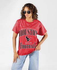 Gameday Couture Women's Houston Texans Sparkle Score Washed Micro Rhinestone T-Shirt