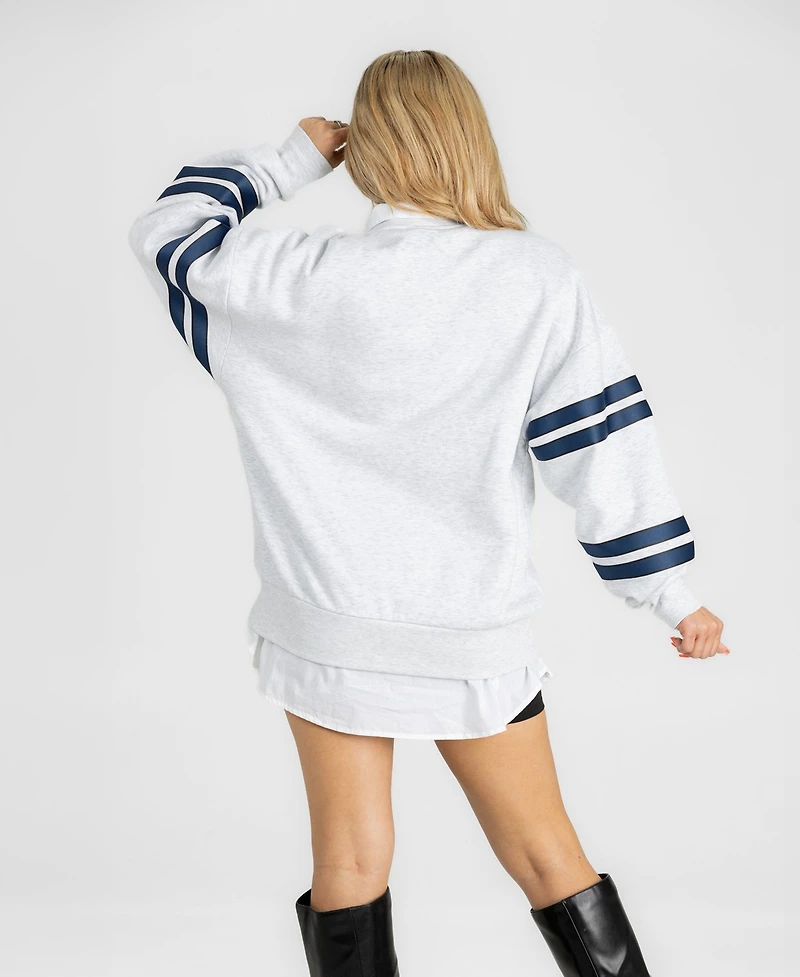Gameday Couture Women's Dallas Cowboys Stadium Stripes Oversized Fleece Sweatshirt