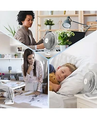 Lasko 6 Inch 2002W 2 Speed Personal Portable Table Fan with Storage Tray, White