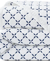 Lands' End Embroidered Diamond Double Voile Quilt