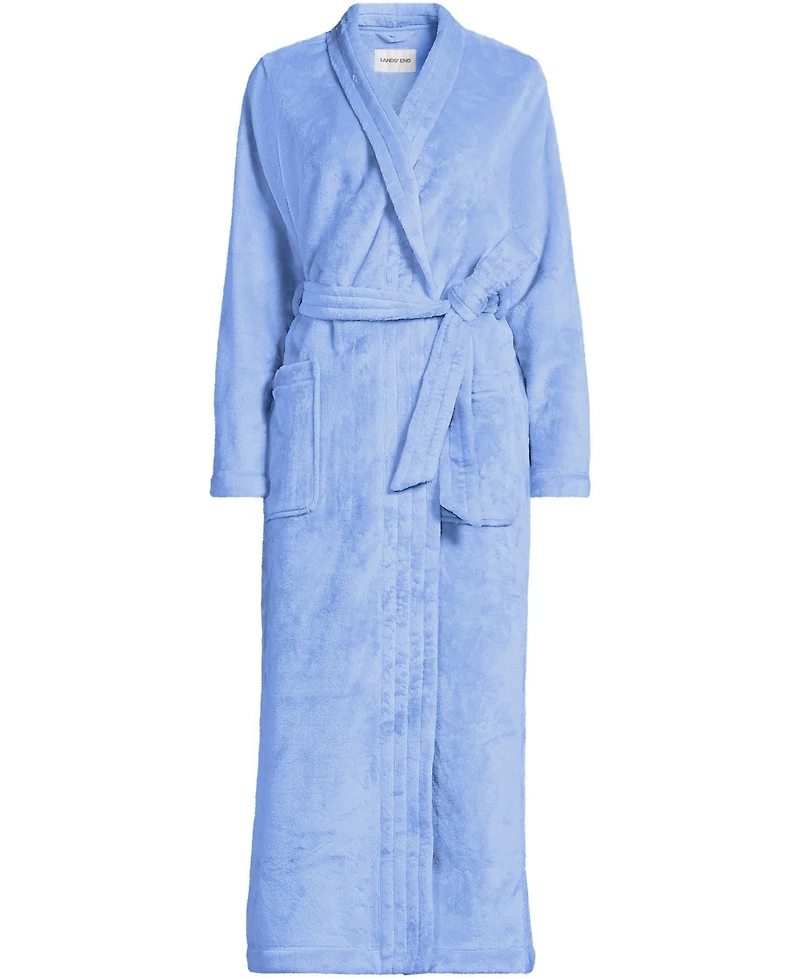 Lands' End Women's Cozy Plush Long Wrap Robe