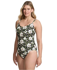 Lands' End Women's V-neck High Leg Strappy Back One Piece
