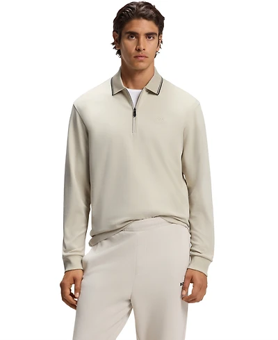 Boss by Hugo Boss Men's Interlock-Cotton Zip-Neck Polo Shirt