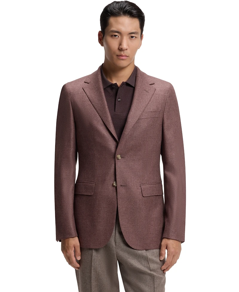Boss by Hugo Men's Wool-Silk Regular-Fit Single-Breasted Blazer