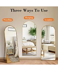 Phying 58 x 19 Inch Aluminum Alloy Frame Full Length Floor Mirror, Free Standing and Wall Mounted Dressing Vanity Mirror