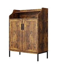 gaomon Shoe Storage Cabinet for Entryway,5-Tier Shoes with Doors and3 Adjustable Shelves, 41" H Wood Rack Closet
