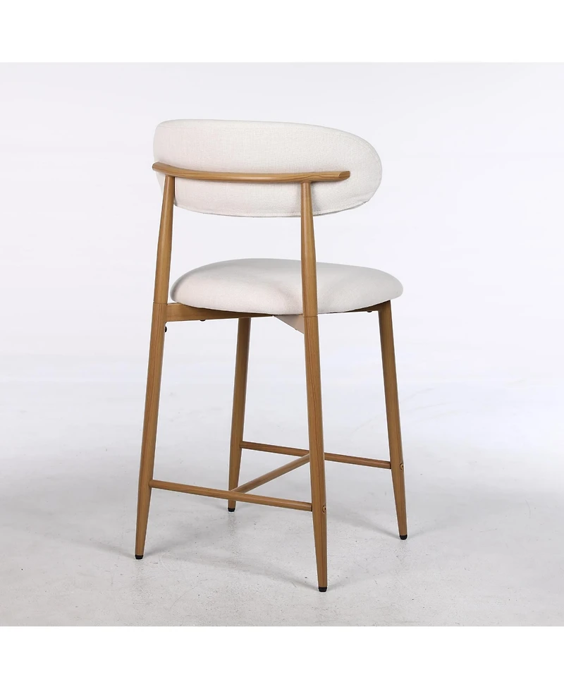Slickblue Set of 2 Counter Height Bar Stools with Upholstered Seat